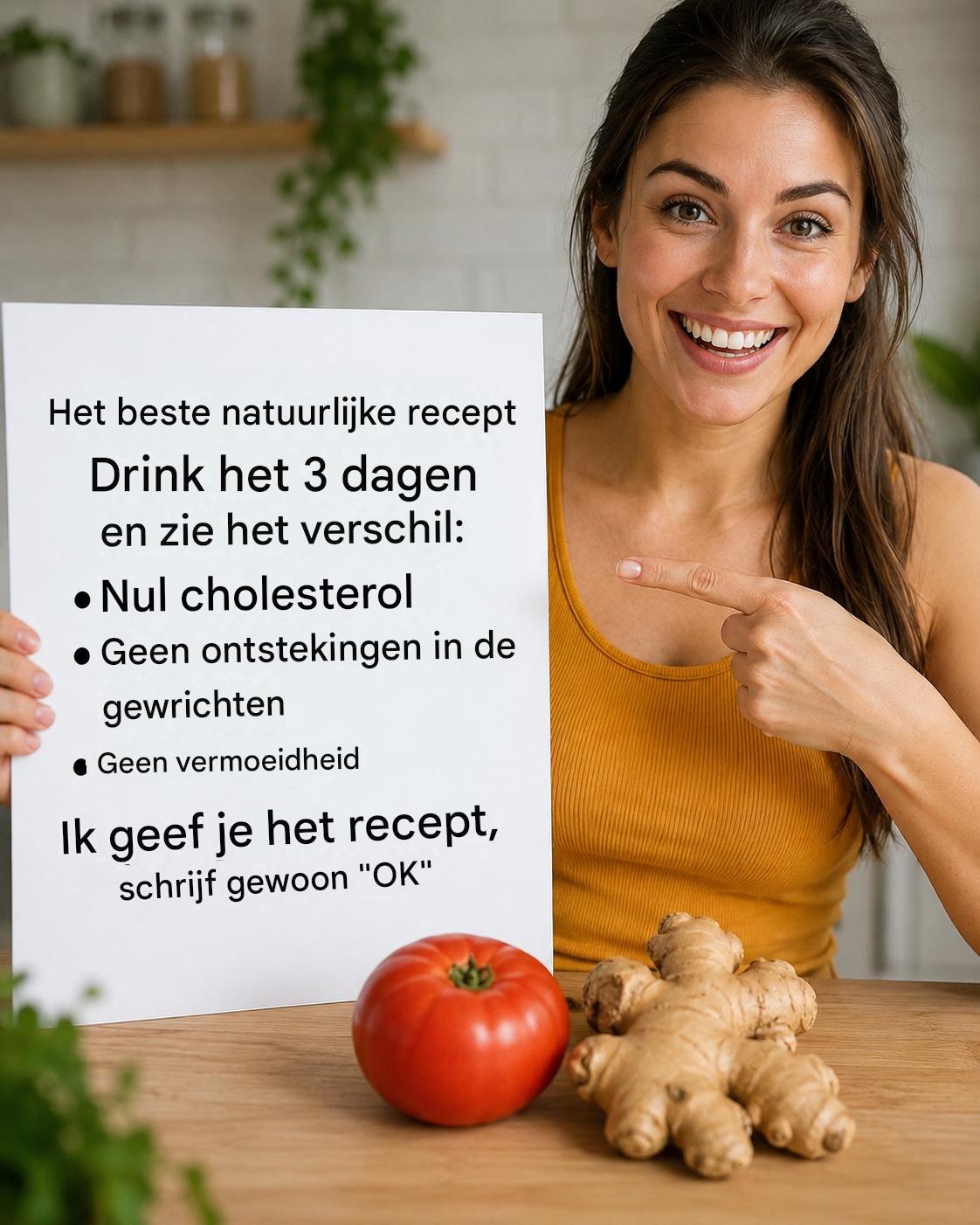 Drink dit drie dagen lang en je zult het verschil merken: geen cholesterol, geen artritis, geen vermoeidheid. Ik geef je het recept zodra je ‘oké’ zegt.