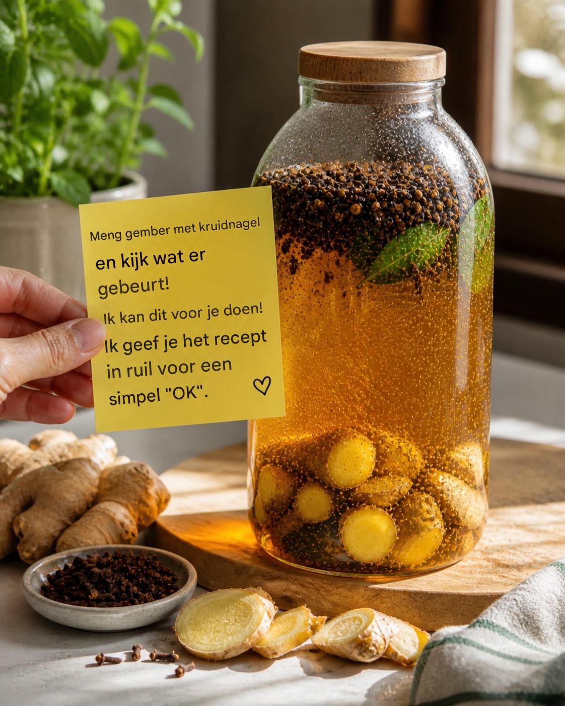 Meng gember met kruidnagel en ontdek wat het voor je kan doen! Ik geef je het recept in ruil voor een simpele “OK”. Bereiding in de eerste reactie.