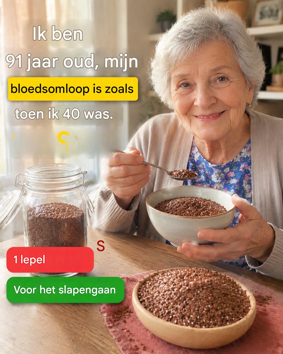 Senioren, probeer deze eenvoudige gewoonte voor het slapengaan met lijnzaad voor meer comfort gedurende de dag.
