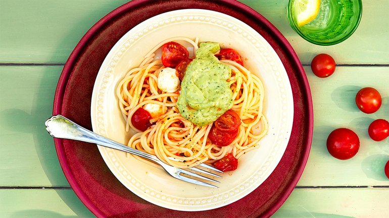 Spaghetti met avocado
