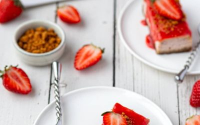 Aardbeiencheesecake (individuele porties)