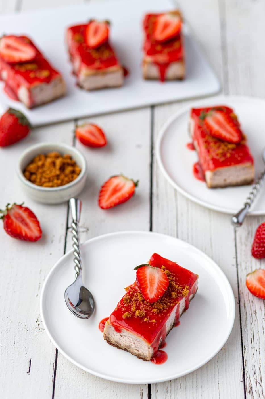 Aardbeiencheesecake (individuele porties)