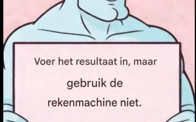 Voer het resultaat in, maar gebruik de rekenmachine niet: 8 – 4 – 1 × 3